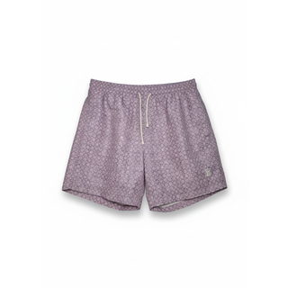 Brunello Cucinelli Mens Patterned Drawstring Shorts in Purple