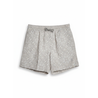 Brunello Cucinelli Mens Patterned Swim Shorts in Paisley Green/White