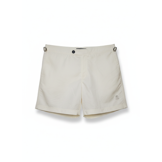Brunello Cucinelli Mens Swimwear in White With Side Adjusters