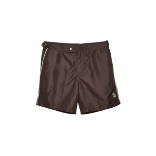 Brunello Cucinelli Mens Swimwear in Dark Brown With Side Adjusters