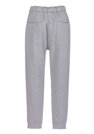 Brunello Cucinelli Womens Grey Joggers With White Side Stripe Detail
