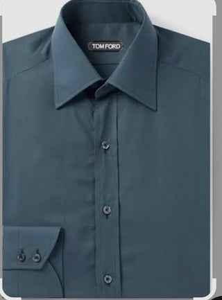 Tom Ford  Mens Grey Blue Dress Shirt