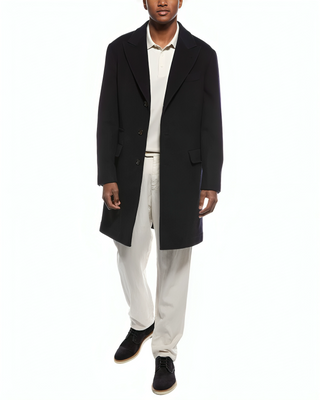 Brunello Cucinelli Mens 100% Cashmere Navy Long Coat