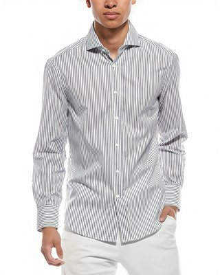 BRUNELLO CUCINELLI MEN'S SHIRT IN NAVY