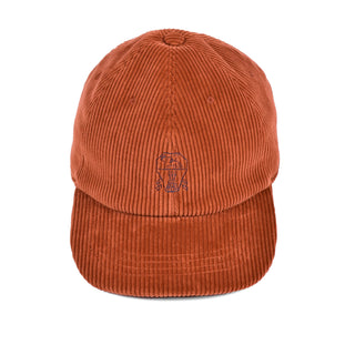 Brunello Cucinelli Orange Corduroy Baseball Hat