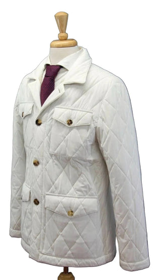 Brunello Cucinelli Mens New Outerwear White Lightweight Quilted Jacket