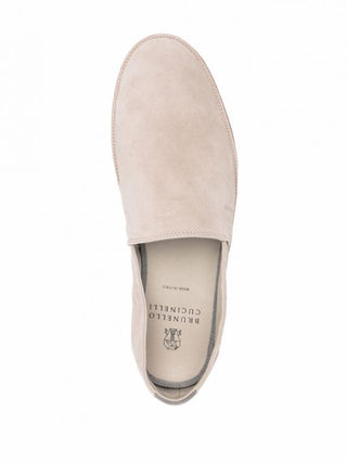 Brunello Cucinelli Men's Round Toe Loafers in Beige