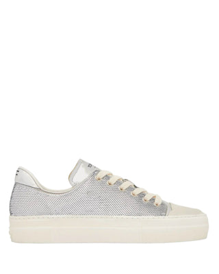 Tom Ford Womens Grace Sequin Embroidery Silver Low Top Sneakers