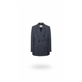 Tom Ford Pinstripe Double-Breasted Peak Lapel Blazer