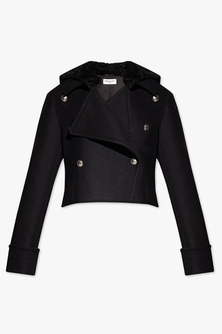 Saint Laurent Womens Coat In Black