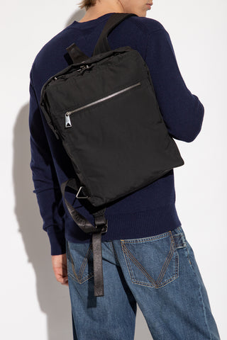 Bottega Veneta New Black Nylon Backpack With Zip Top