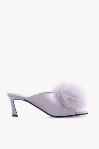 Saint Laurent New Women's Light Purple Mae Slip-On Mules Shoes