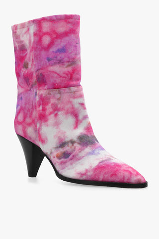 ISABEL MARANT Womens Shoes Boots In Pink White & Purple Tie Dye