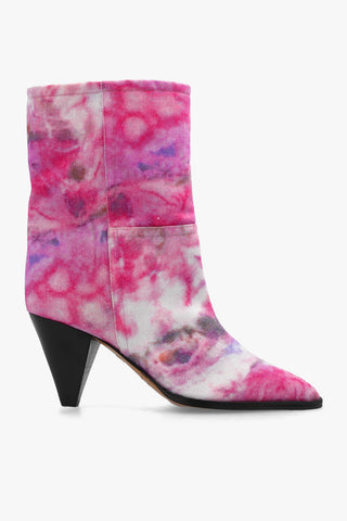 ISABEL MARANT Womens Shoes Boots In Pink White & Purple Tie Dye